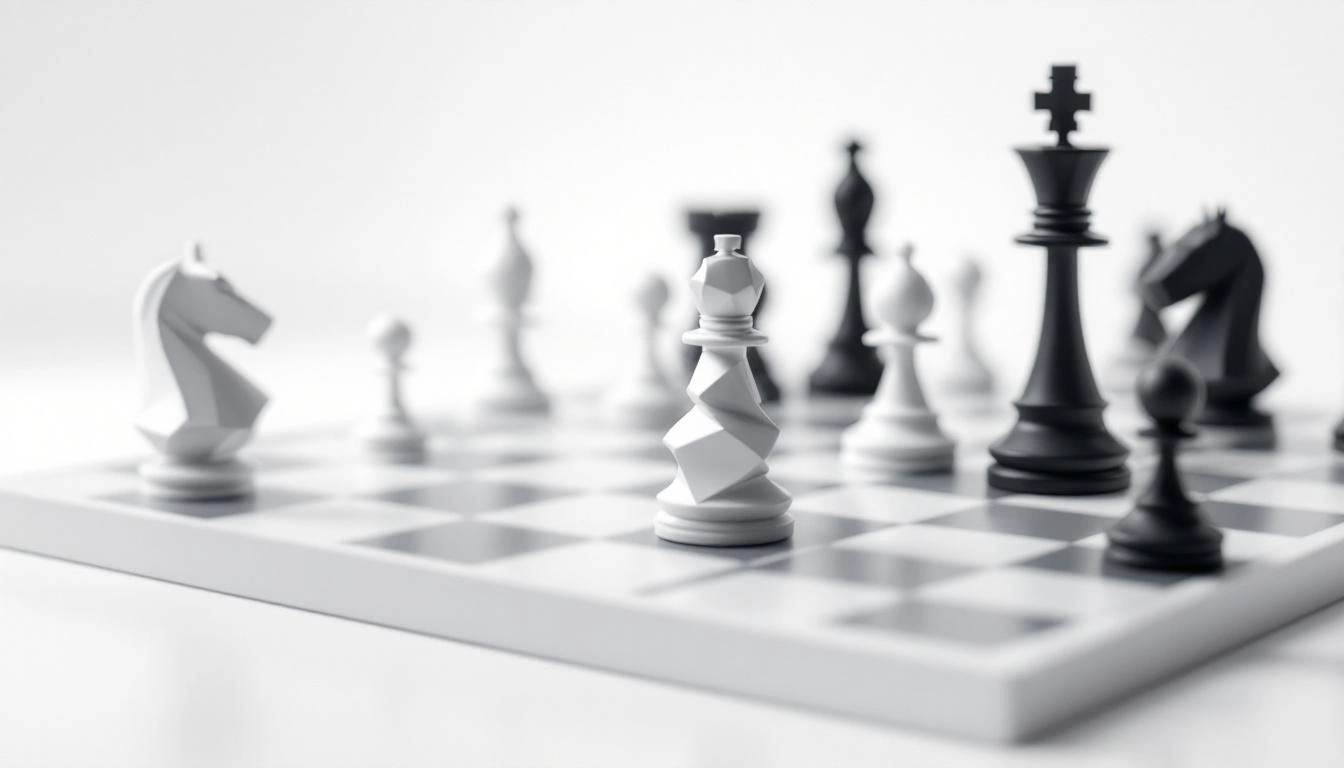 Minimalistisches 3D-gedrucktes Schachspiel