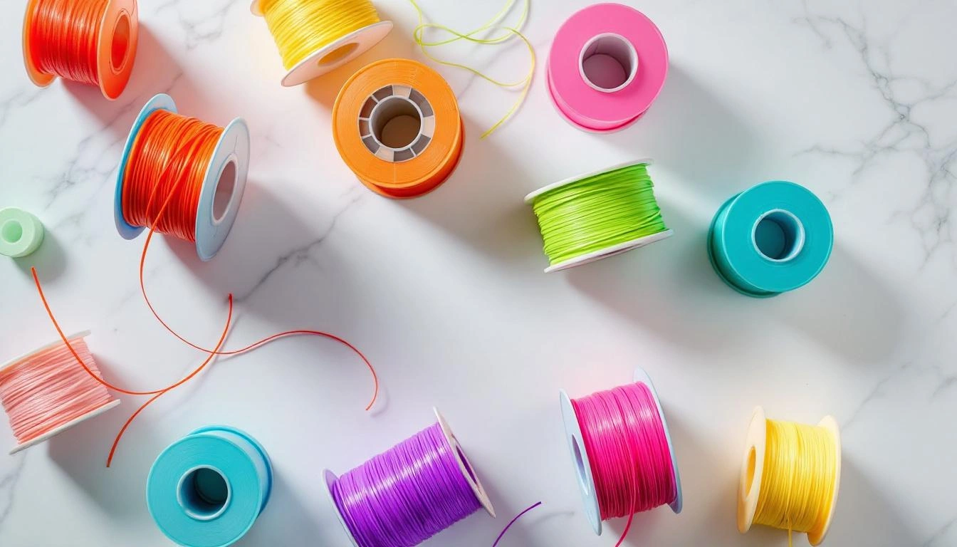 Bunte 3D-Druck-Filament-Rollen in verschiedenen Farben und Materialien