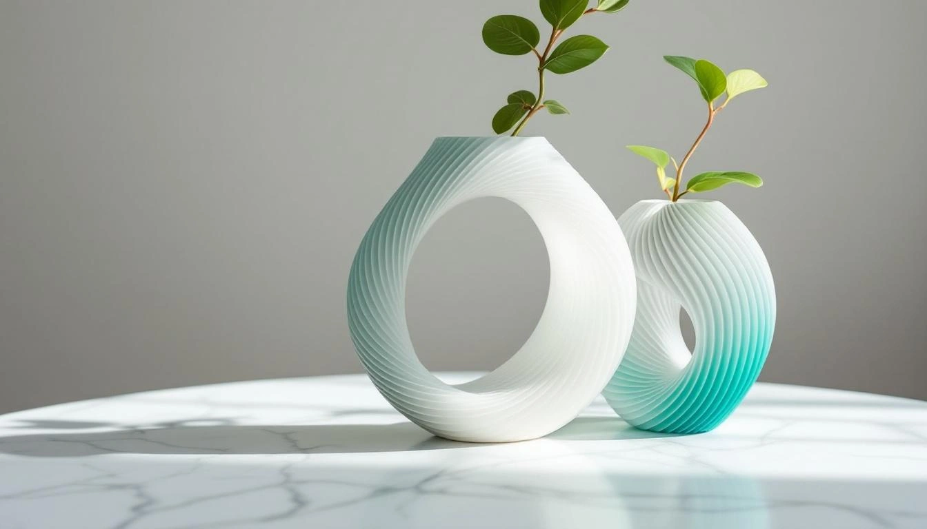 Elegante Design-Vase aus dem 3D-Drucker