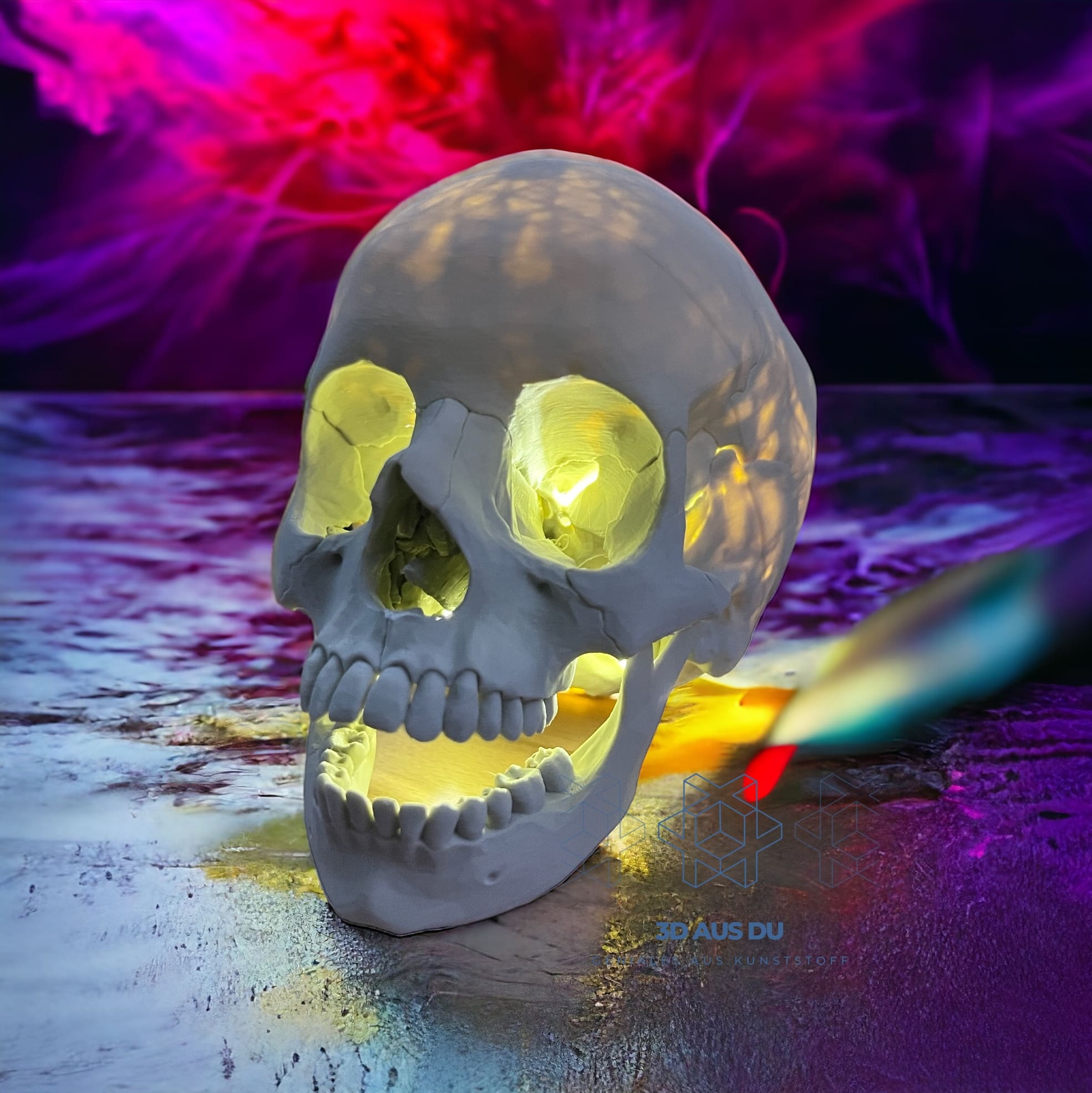 Dekorativer Totenschädel – als Leuchtobjekt nutzbar - Bild 4