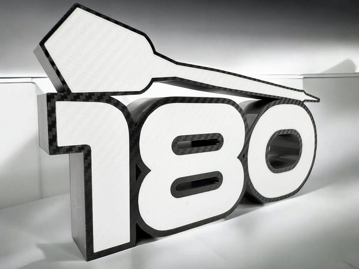 Dekorative Dart 180 mit Dartpfeil in Carbon-Optik - Bild 2