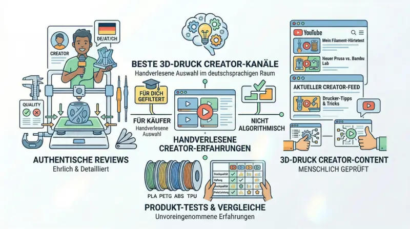 3D printing creator channels: hand-picked YouTube reviews and experience reports